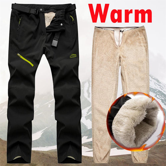 Kaaum Autumn Winter Mens Cargo Pants With Fleece Tactical Pants