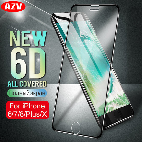 6D Aluminum Alloy Tempered Glass For iphone 6 6s 7 8 Plus X