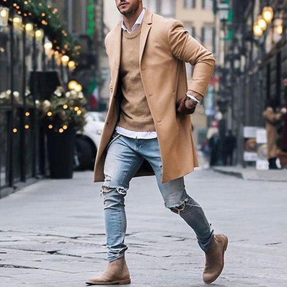 Fashion Blends Coat Solid Slim Fit Long Sleeve Cardigan Jacket