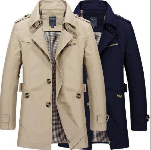 Men Casual Coat Long Trench Coat Cotton Washed Jacket (Buy 2 Get 10% OFF, 3 Get 15% OFF)