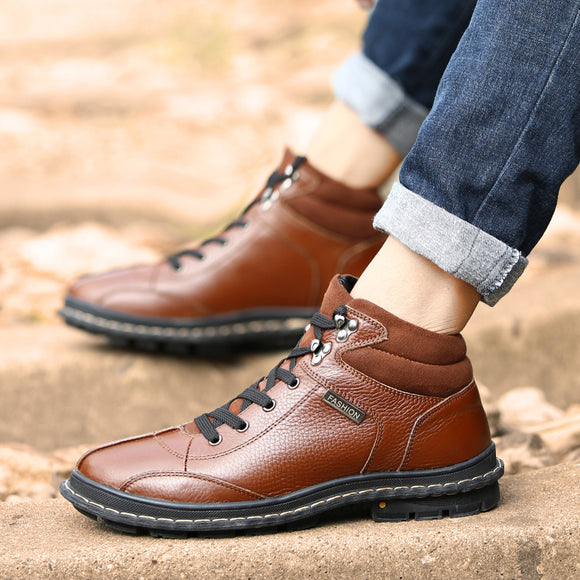 Shoes - Fashion Autumn Winter Genuine Leather Casual Boots
