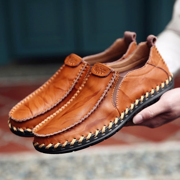 Shoes - Fashion Men's Handmade Leather Loafers Moccasins