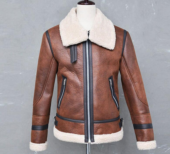 Fashion Men Winter Faux Leather Jacket