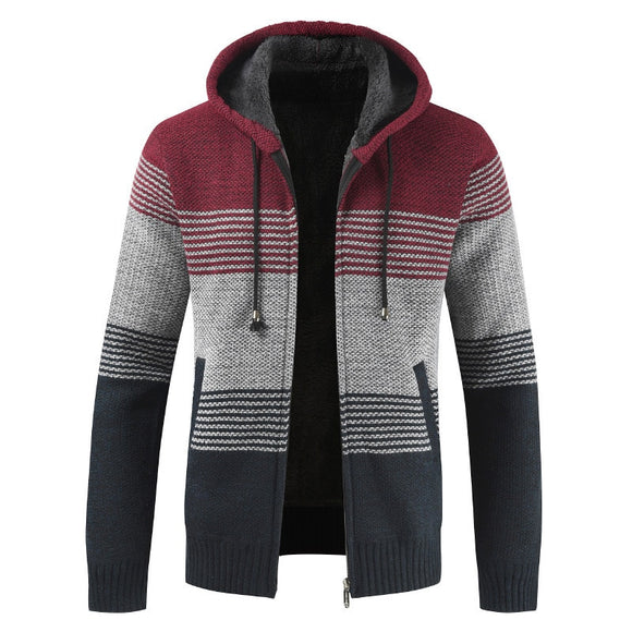 Men's Sweater Hooded Stripe Coat(BUY 2 GOT 10% OFF, 3 GOT 15% OFF）