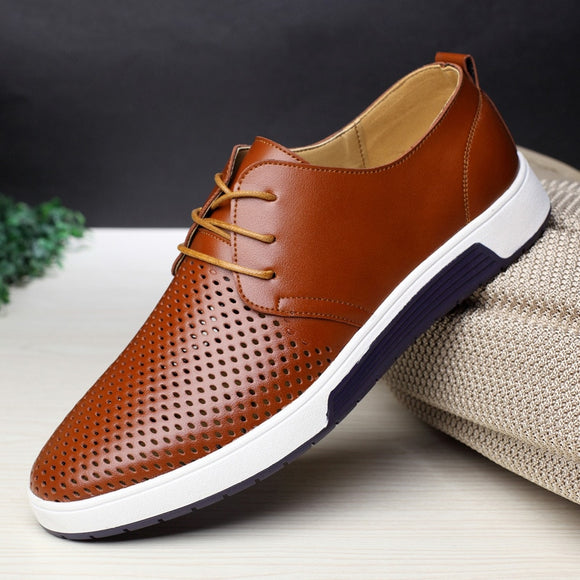 2020 men's Leather Summer Breathable Luxury Flats