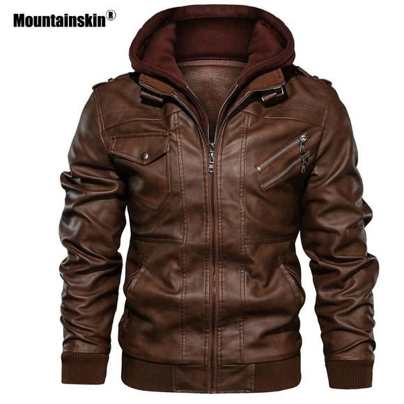 New Men's Leather Jackets Autumn Casual Motorcycle Jacket