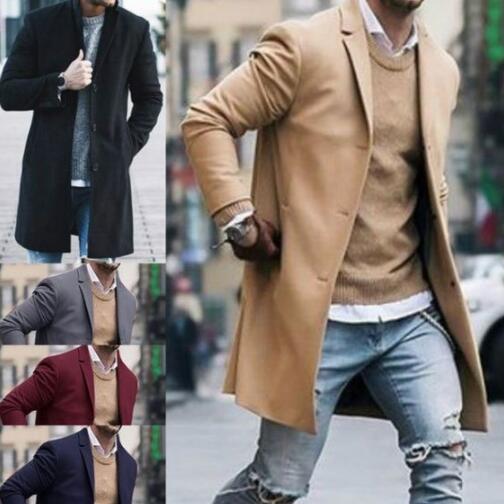 Kaaum Men's Elegant Fashion Trench Coat