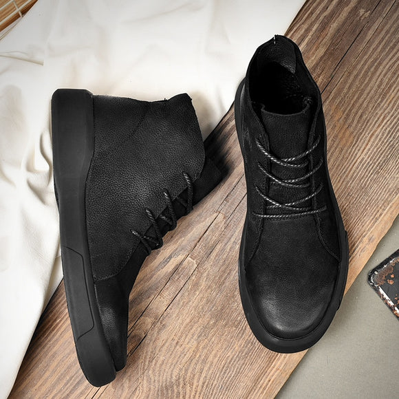 Shoes - Autumn Winter Real Leather Men Boot