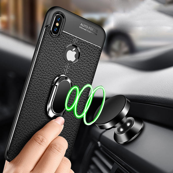 2019 Leather Case With Magnetic Holder + Free Strap For iphone