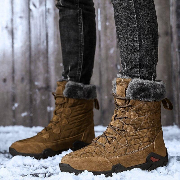 Winter Genuine Leather Patchwork Snow Mens Boots